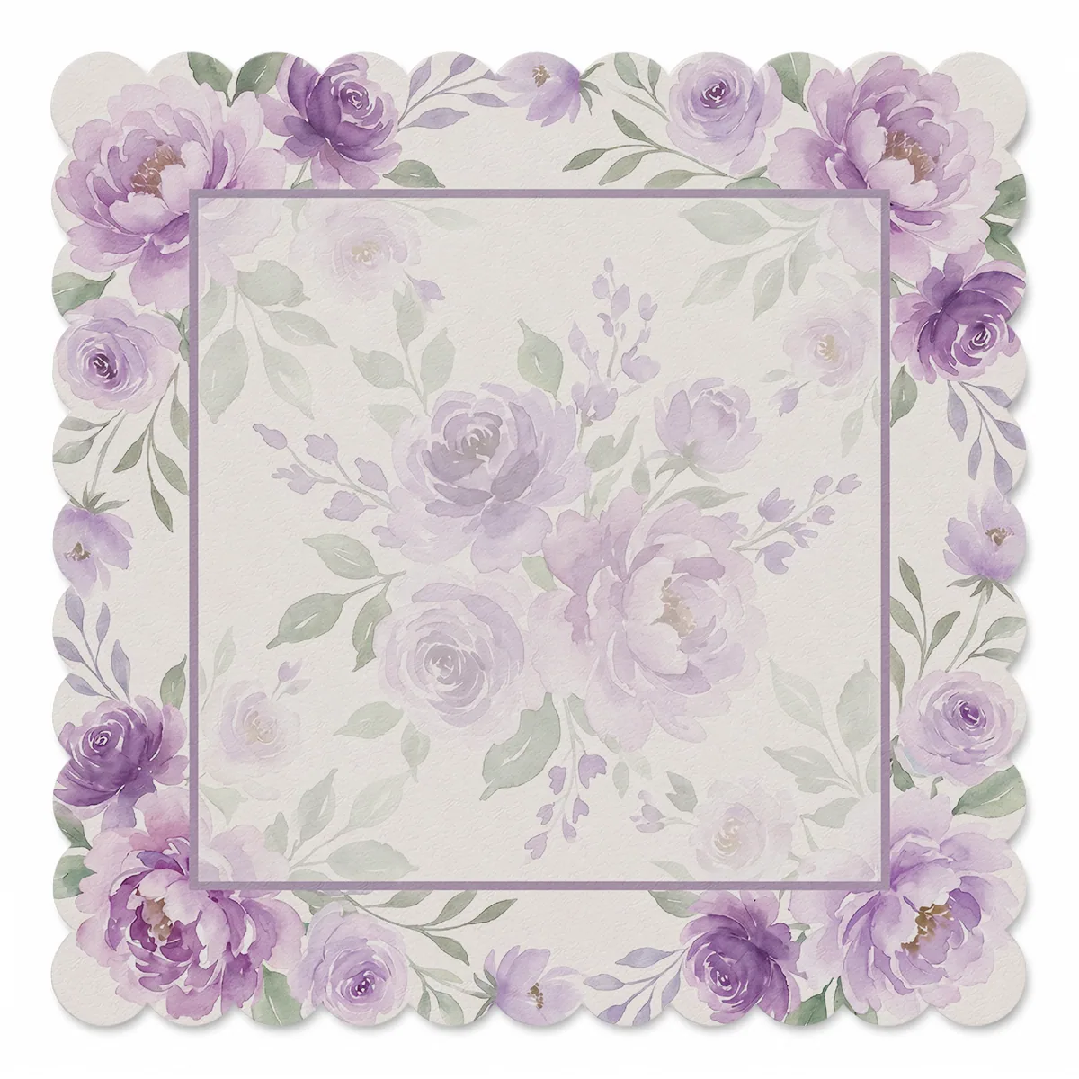 Violet Bloom Watercolor Frame