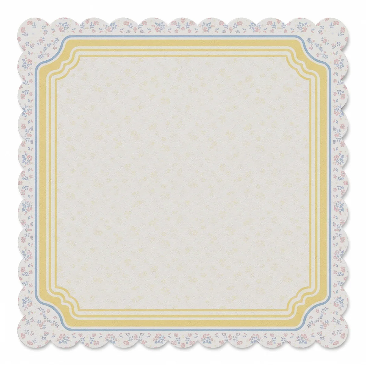 Buttercream Ditsy Scallop Frame