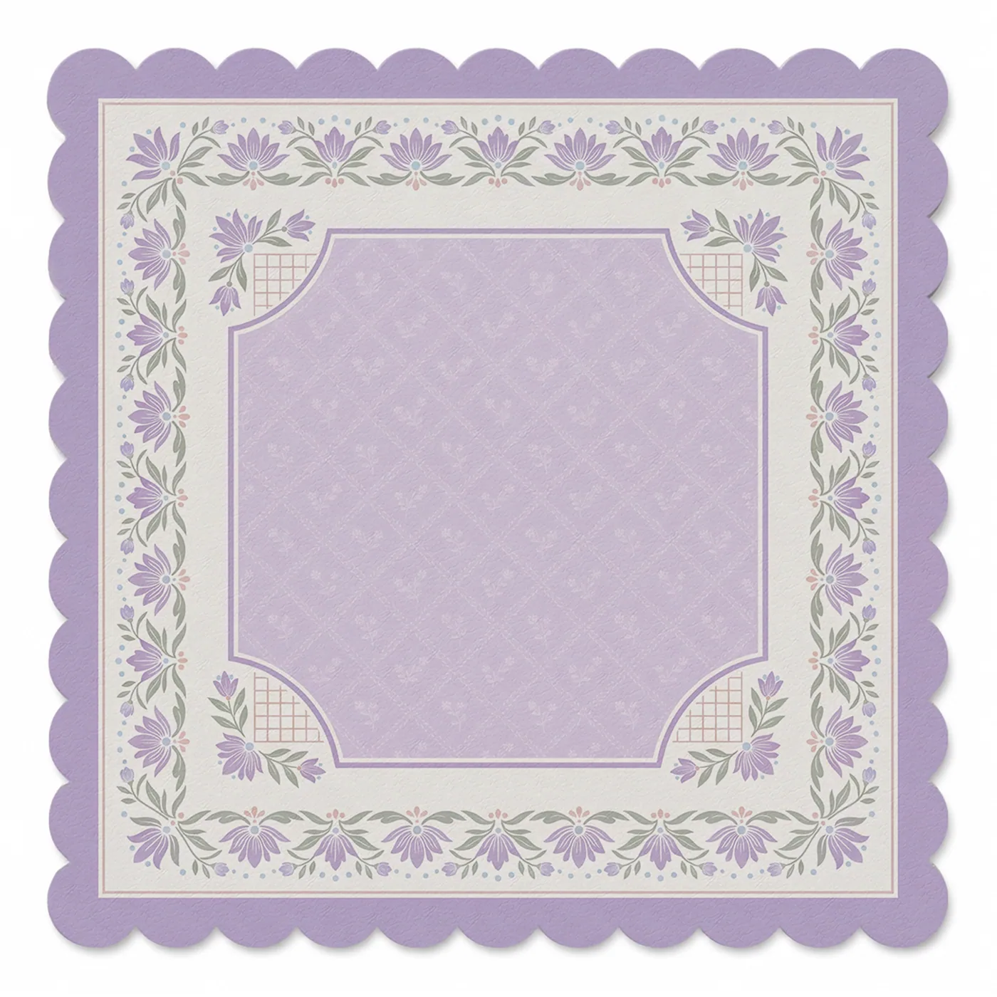 Violet Wreath Scallop Frame