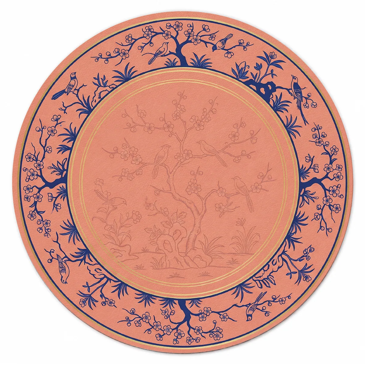 Coral Songbird Chinoiserie