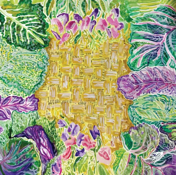 Cabbage Blossoms Sq 33 Leather