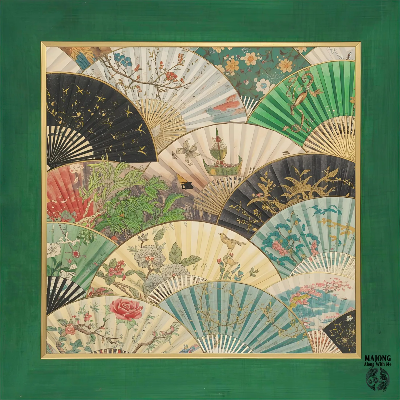 Japanese Fans in Emerald