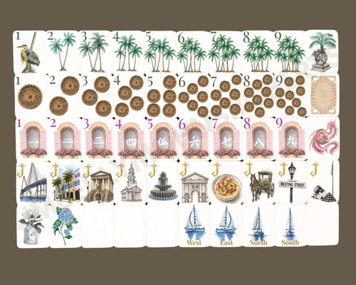 Charleston Charm Mahjong Set PRINTED