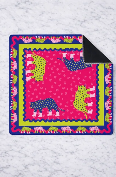 Mahjong Mat in Cheetah Print Boots 33"x33"