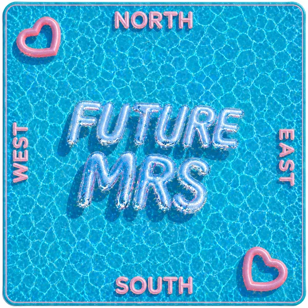 Future Mrs. Pool Bachelorette Bridal Mahjong Mat 33"x33"