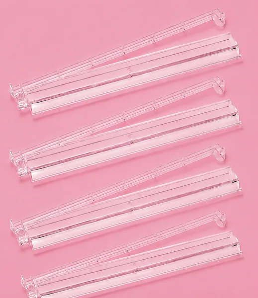 Clear Mahjong Tile Racks Racks with Pushers Set of 4, 17.5"W
