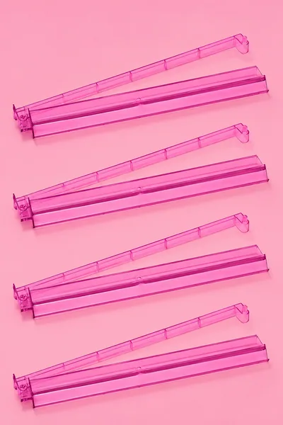 Pink Acrylic Mahjong Tile Racks Racks with Pushers Set of 4, 17.5"W