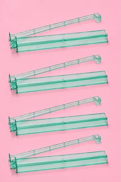 Green Acrylic Mahjong Tile Racks Racks with Pushers Set of 4, 17.5"W