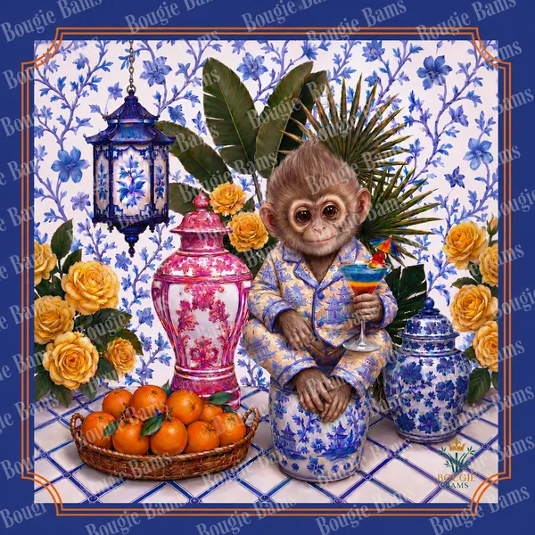 Monroe the Monkey 31" Mahjong Mat