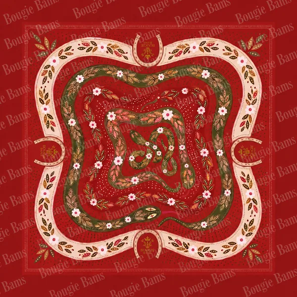 Red Snake Bandana 33" Mahjong Mat