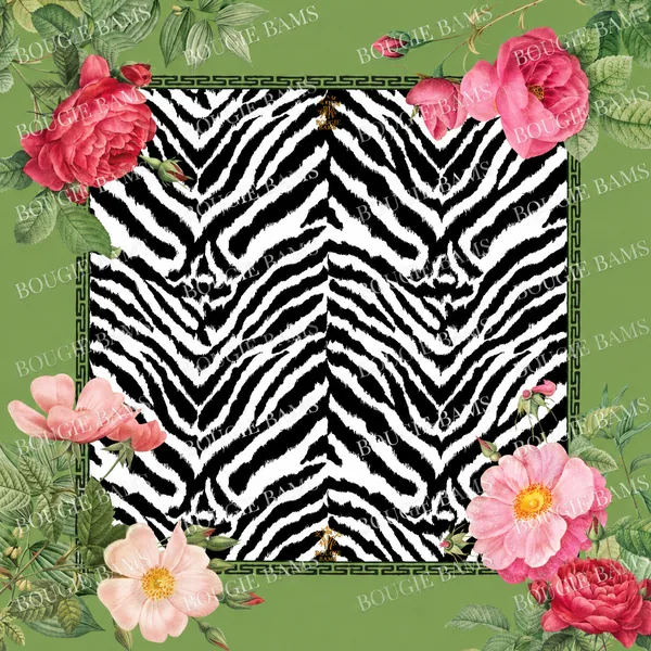 Charlie 33" Zebra Floral Mahjong Mat