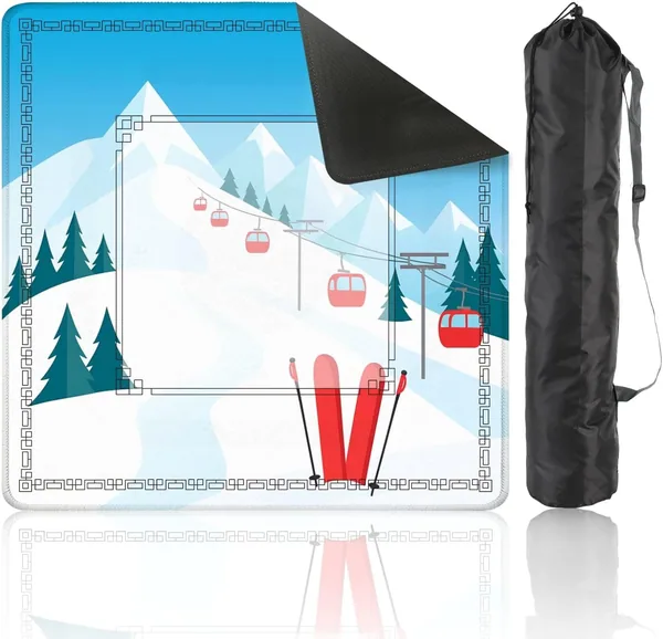 VETEB — Mahjong Mat for Table, Winter Mountain Landscape 31.5" x 31.5"