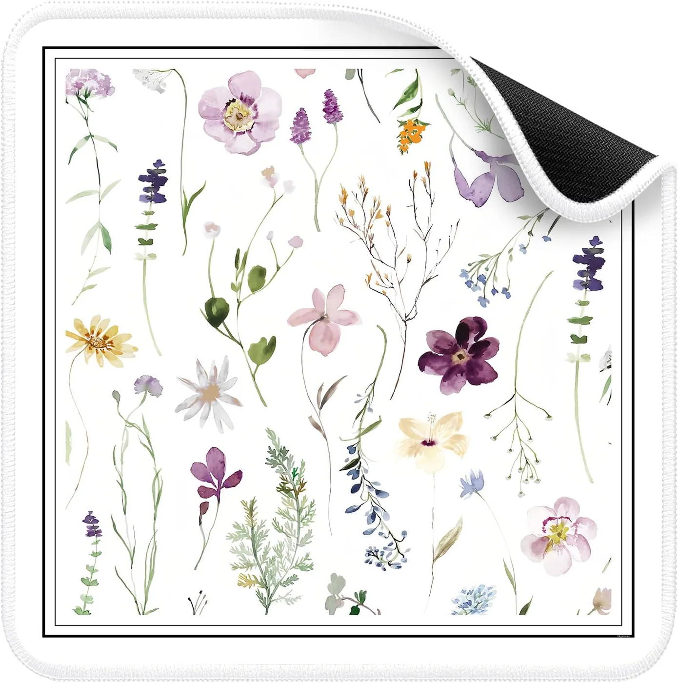 Deyimmei — Mahjong Mat 31.5 Inch Square - Floral Watercolor