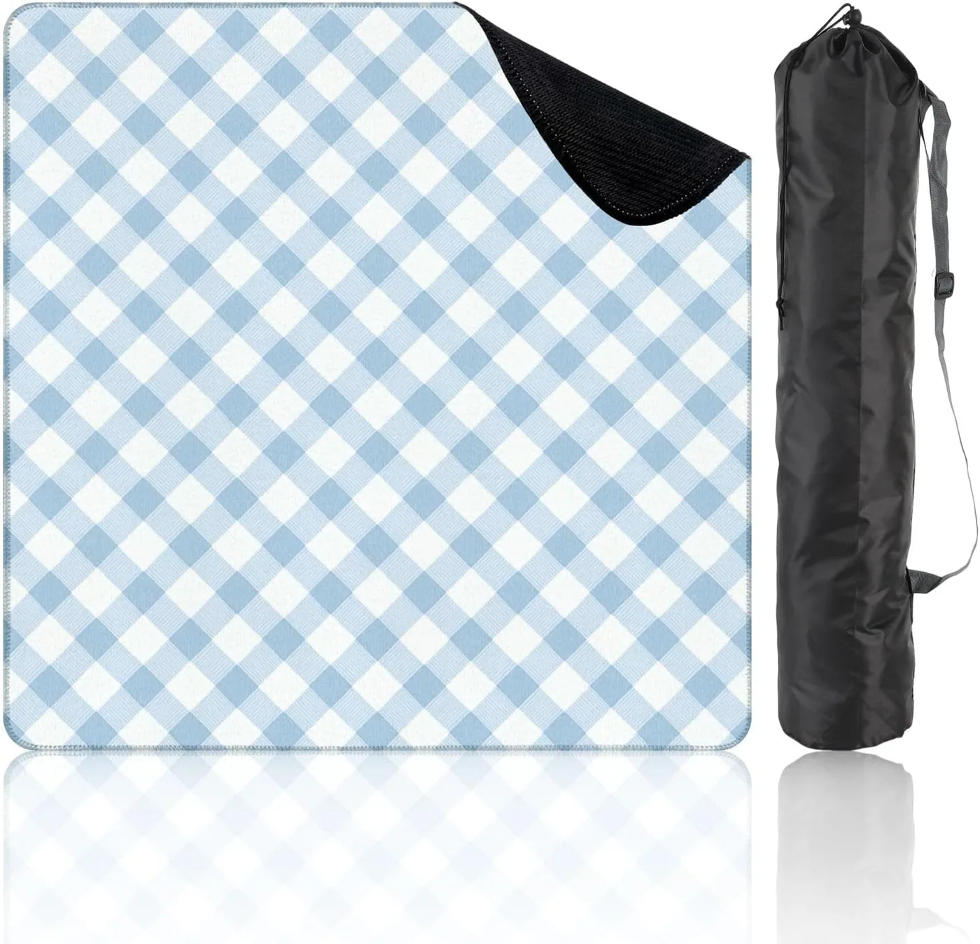 VVLUXIDECO — Mahjong Mat for Table, Light Blue Gingham 31.5"x31.5"