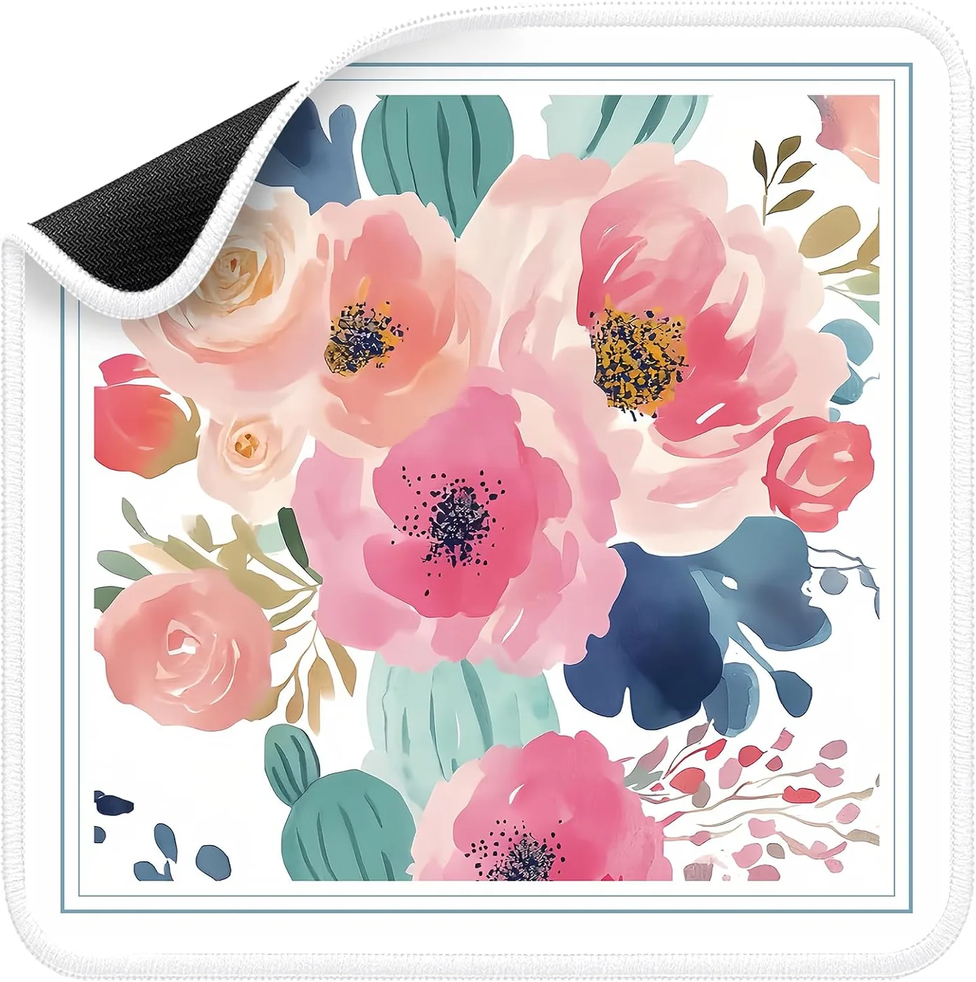 molovsiny — Mahjong Mat 31.5 Inch for Table, Watercolor Floral