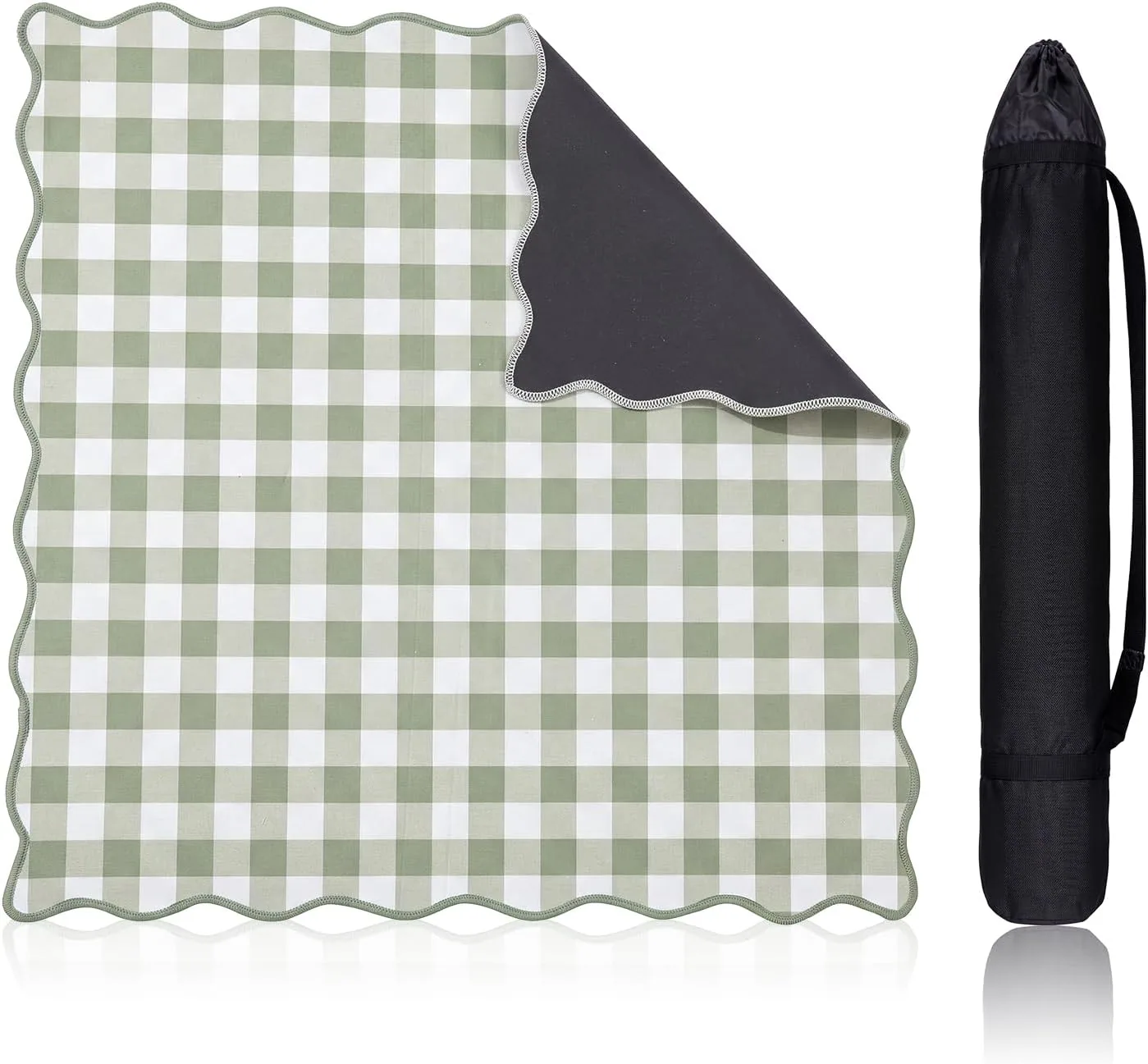 Klyyo Clyro — Green Gingham Mahjong Mat 31.5 x 31.5 Inch