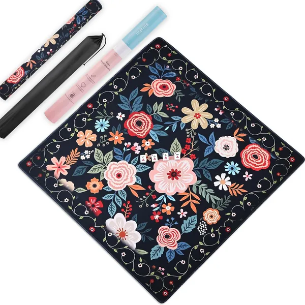BlitzFill — Mahjong Mat for Table, Waterproof & Silent, Black