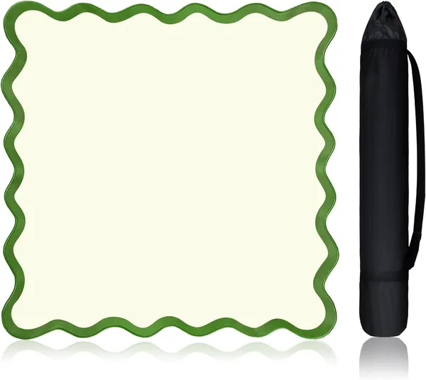 VioraWhite — 21" Mini Mahjong Mat for Travel, Scalloped Edge, Green