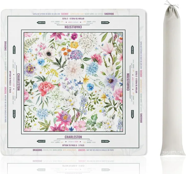 INNObeta — Mahjong Mat 33" x 33", Watercolour Wildflower (Flower-Carnation-12)