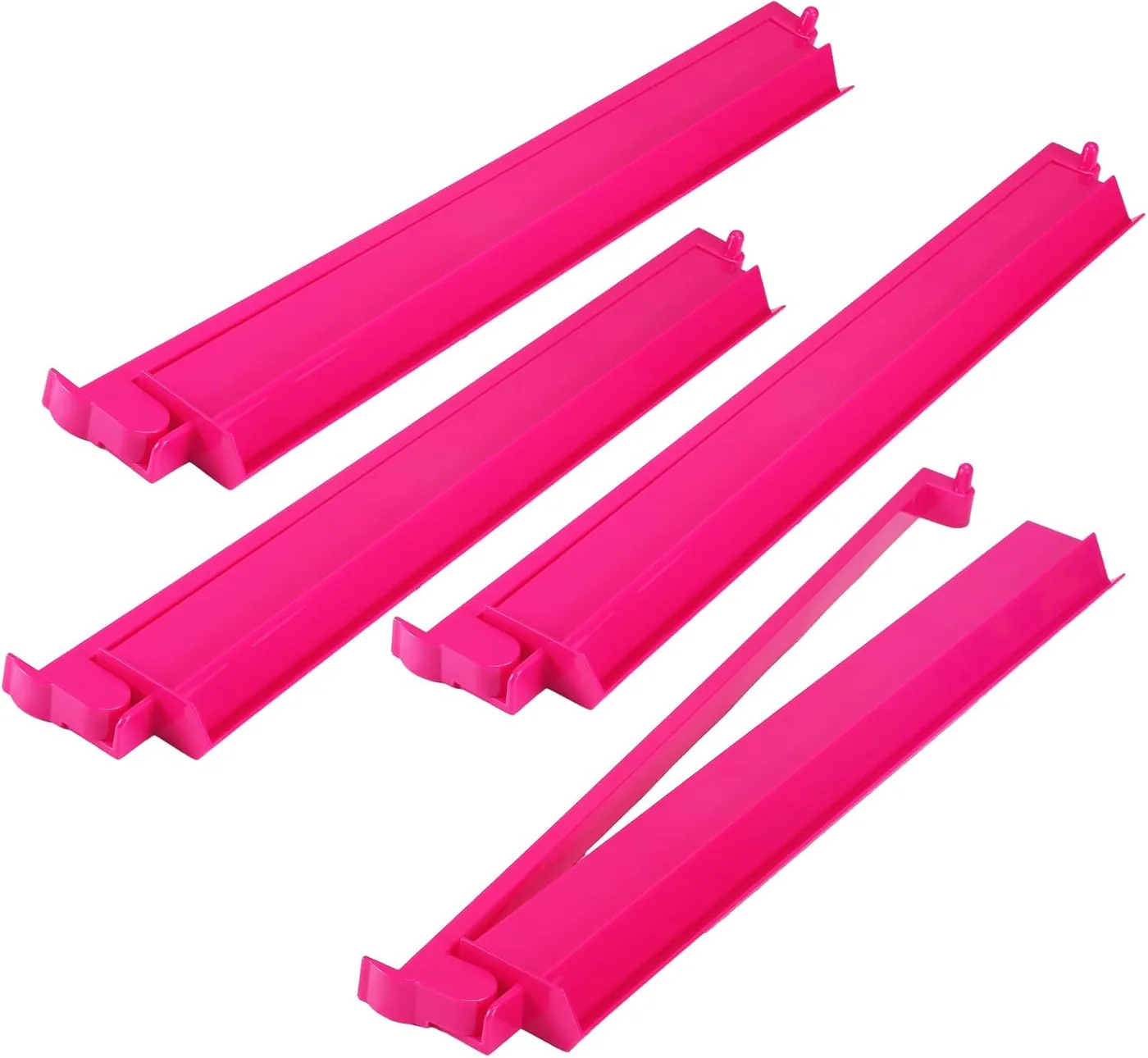 LaRandom — 4 Pcs 18.7 Inch Hot Pink Acrylic Mahjong Tile Racks with Pushers