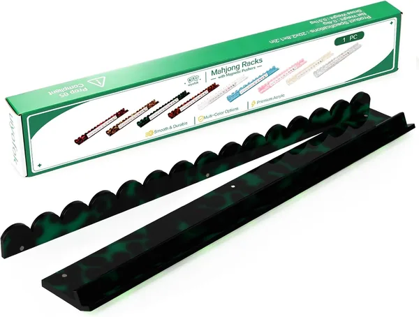 uiyofok — Mahjong Rack with Magnetic Pusher, 20 Inch, Green Tortoise (1 piece)