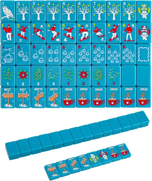 Jongyance — American Engraved Mahjong Game Set with White Carrying Bag, 160 Tiles