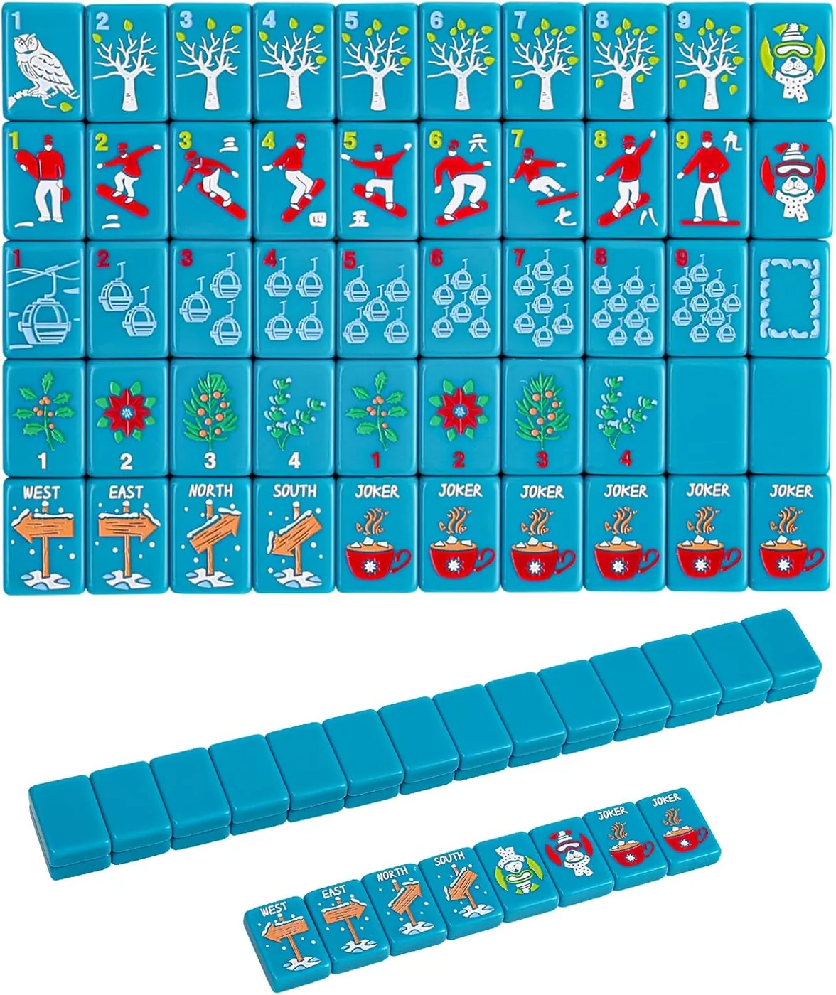 Jongyance — American Engraved Mahjong Game Set with White Carrying Bag, 160 Tiles