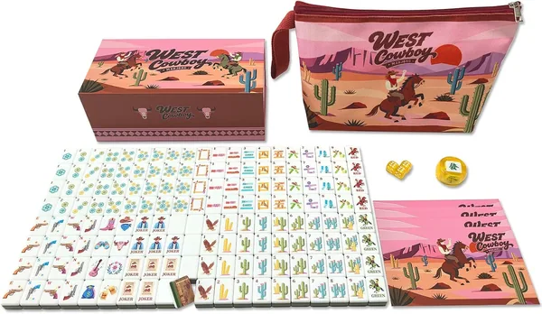 XuMoZC — American Mahjong Cowboy Design Set, 160 Four-Layer Acrylic Tiles