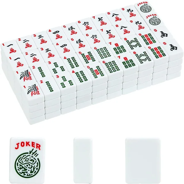 GUSTARIA — 1.2" American Mahjong Tiles, 166 Tiles with White Color (Tiles Only)