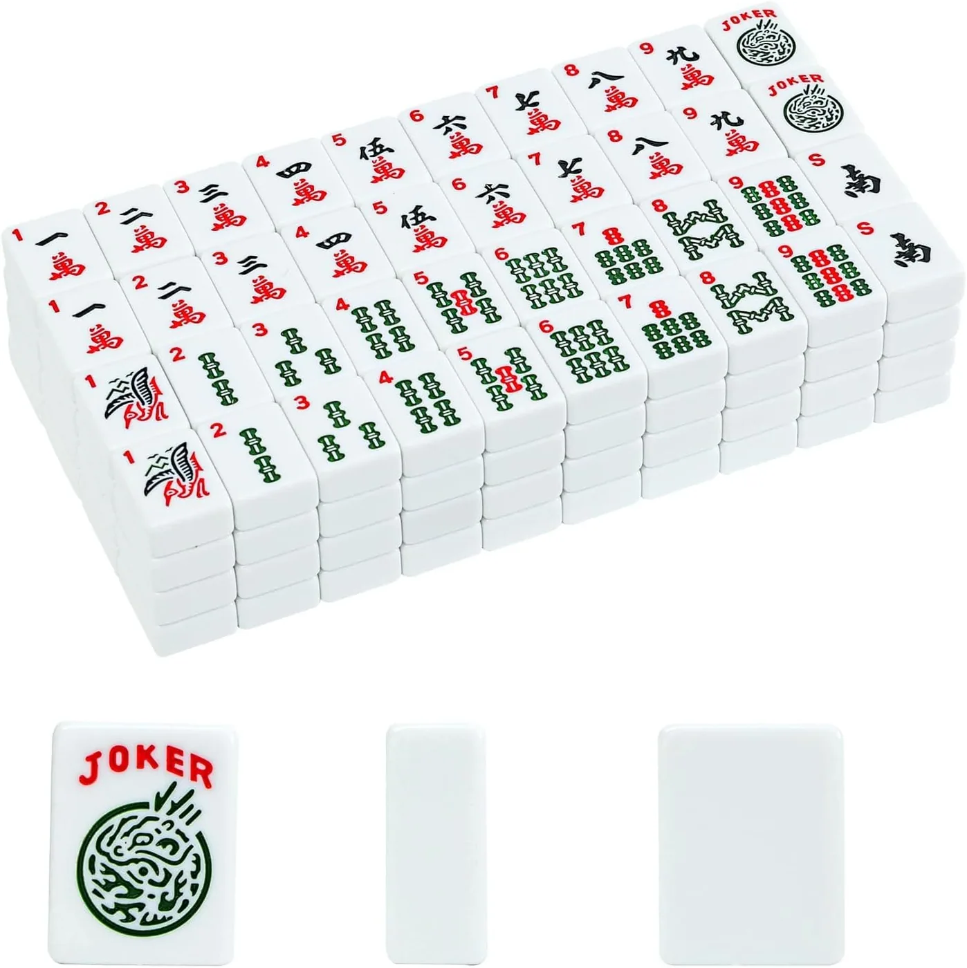 GUSTARIA — 1.2" American Mahjong Tiles, 166 Tiles with White Color (Tiles Only)
