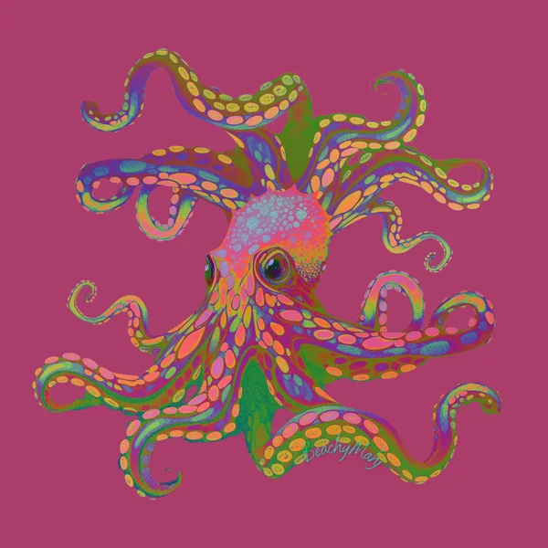 Beachymahj — Iconic Octopus Mahjong Mat, Pink Colorway