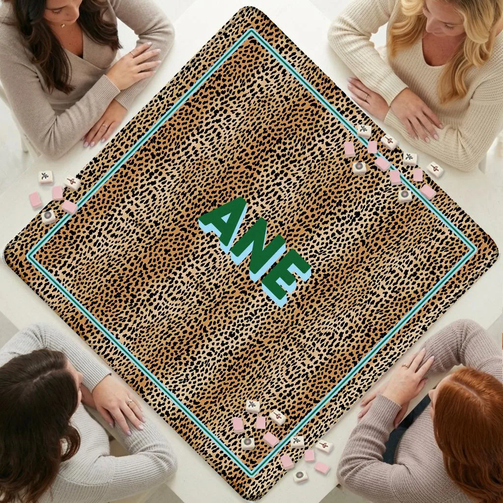 Custom Mahjong Mat, Cheetah Print