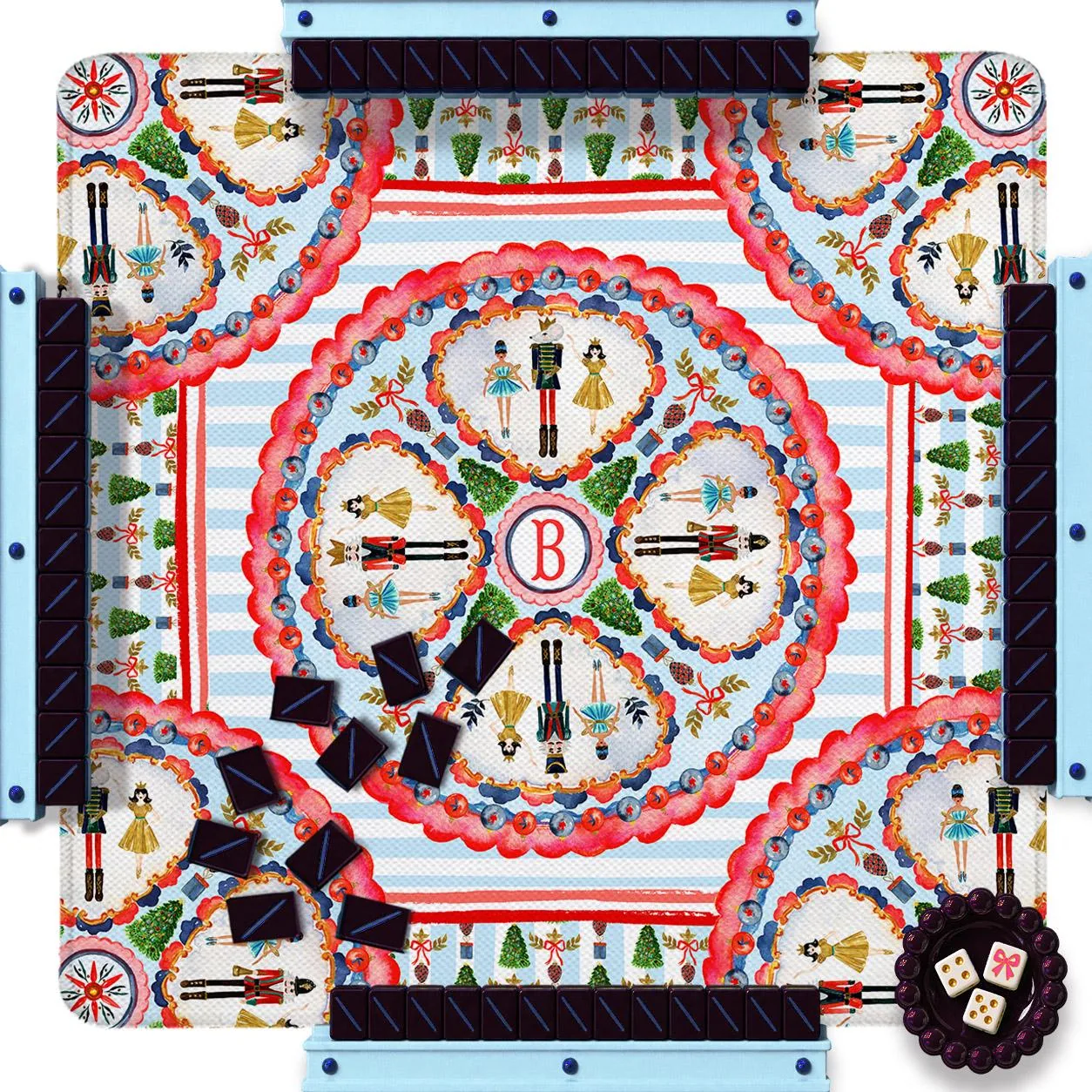 Christmas Custom Mahjong Mat - Peppermint