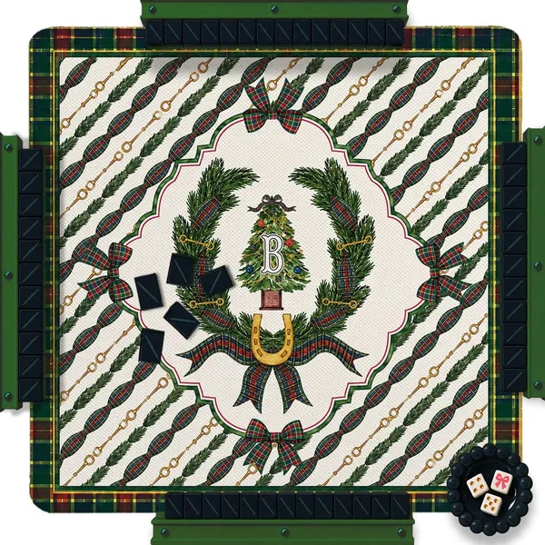Christmas Custom Mahjong Mat - Horseshoe
