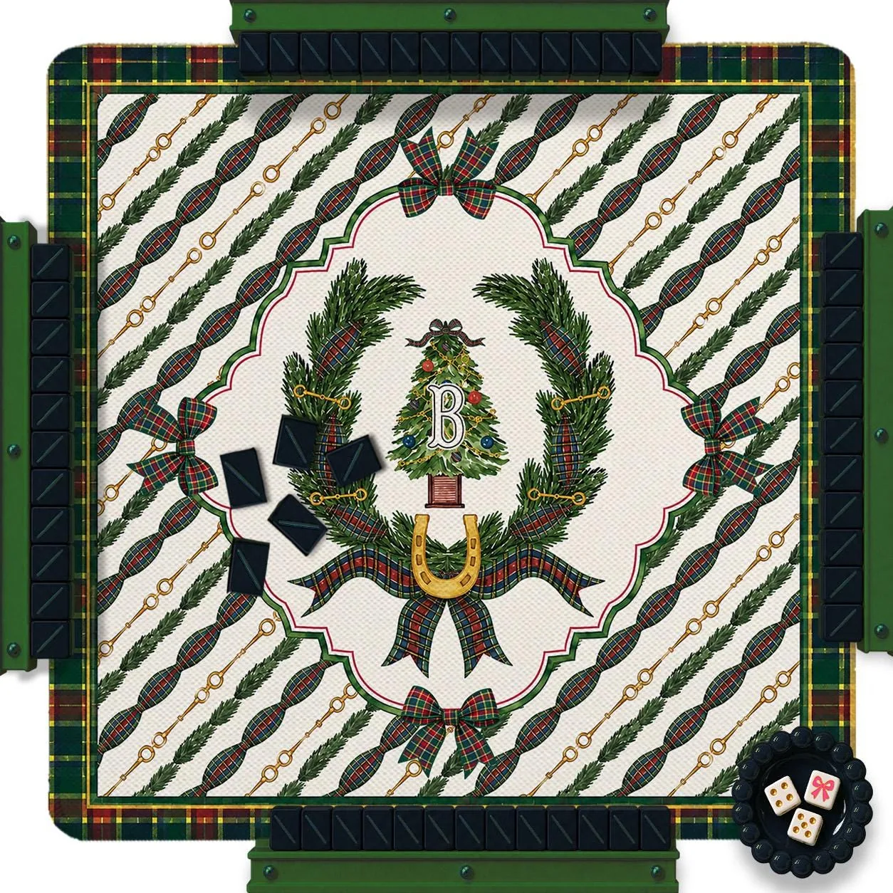 Christmas Custom Mahjong Mat - Horseshoe