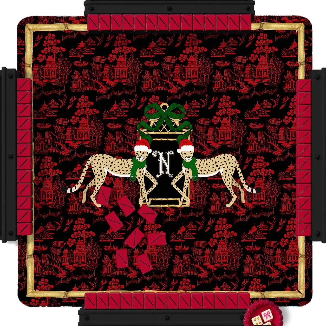 Christmas Custom Mahjong Mat - Mistletoe
