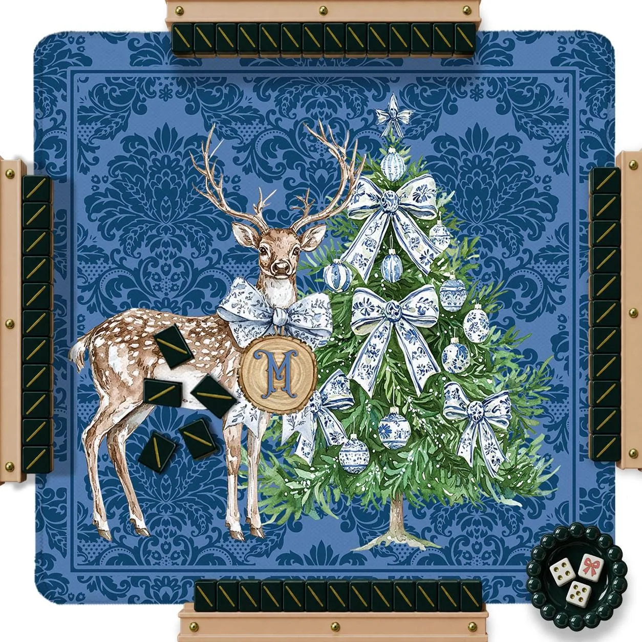 Christmas Custom Mahjong Mat - Rudolph
