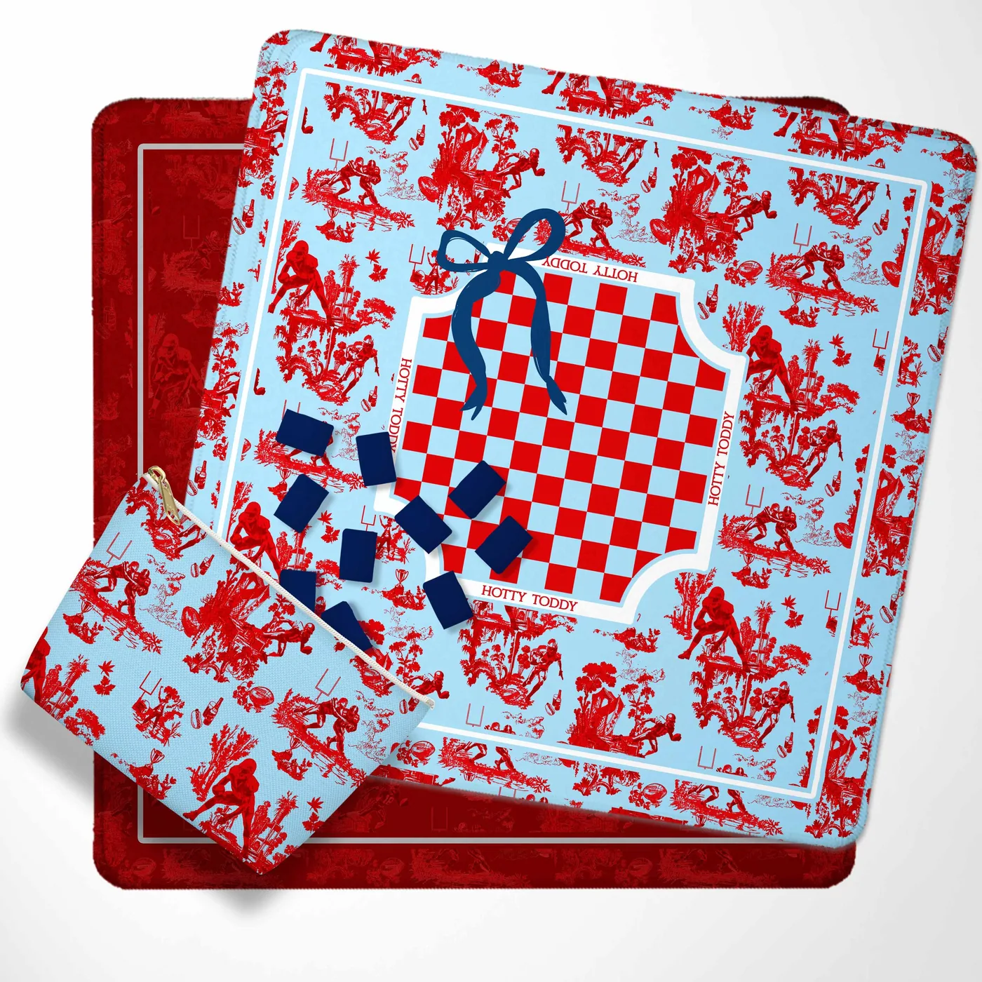 Custom Football Toile Mahjong Mat