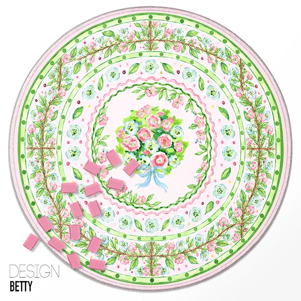 Custom Round Mahjong Mat - Betty