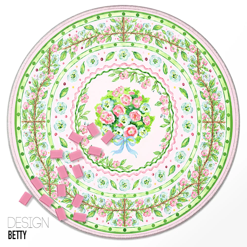 Custom Round Mahjong Mat - Betty