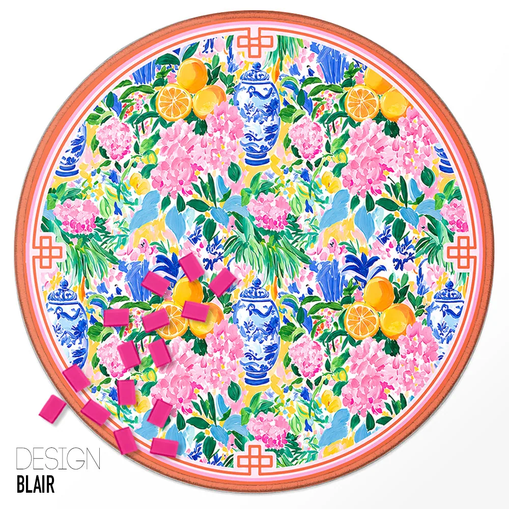 Custom Round Mahjong Mat - Blair