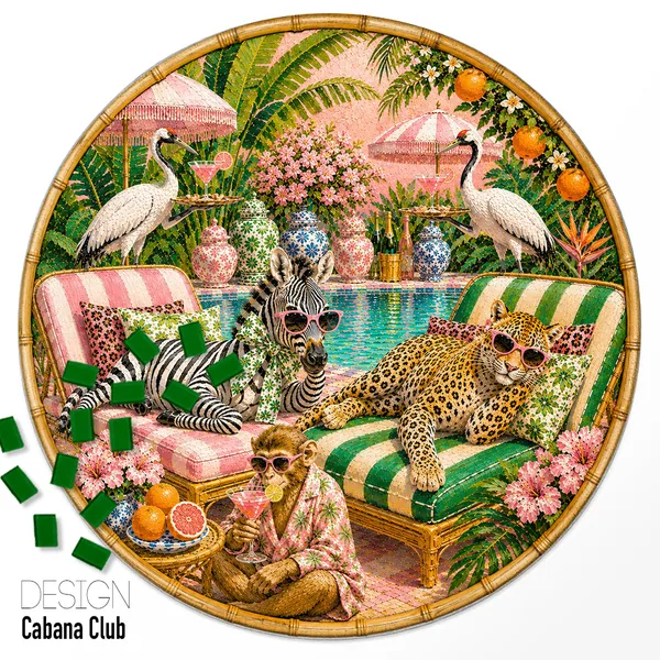 Custom Round Mahjong Mat - Cabana Club