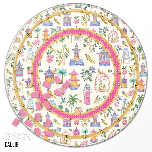 Custom Round Mahjong Mat - Callie