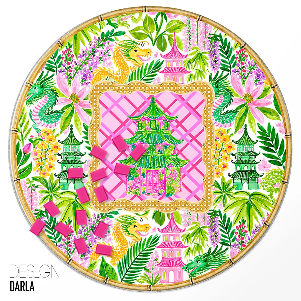 Custom Round Mahjong Mat - Darla