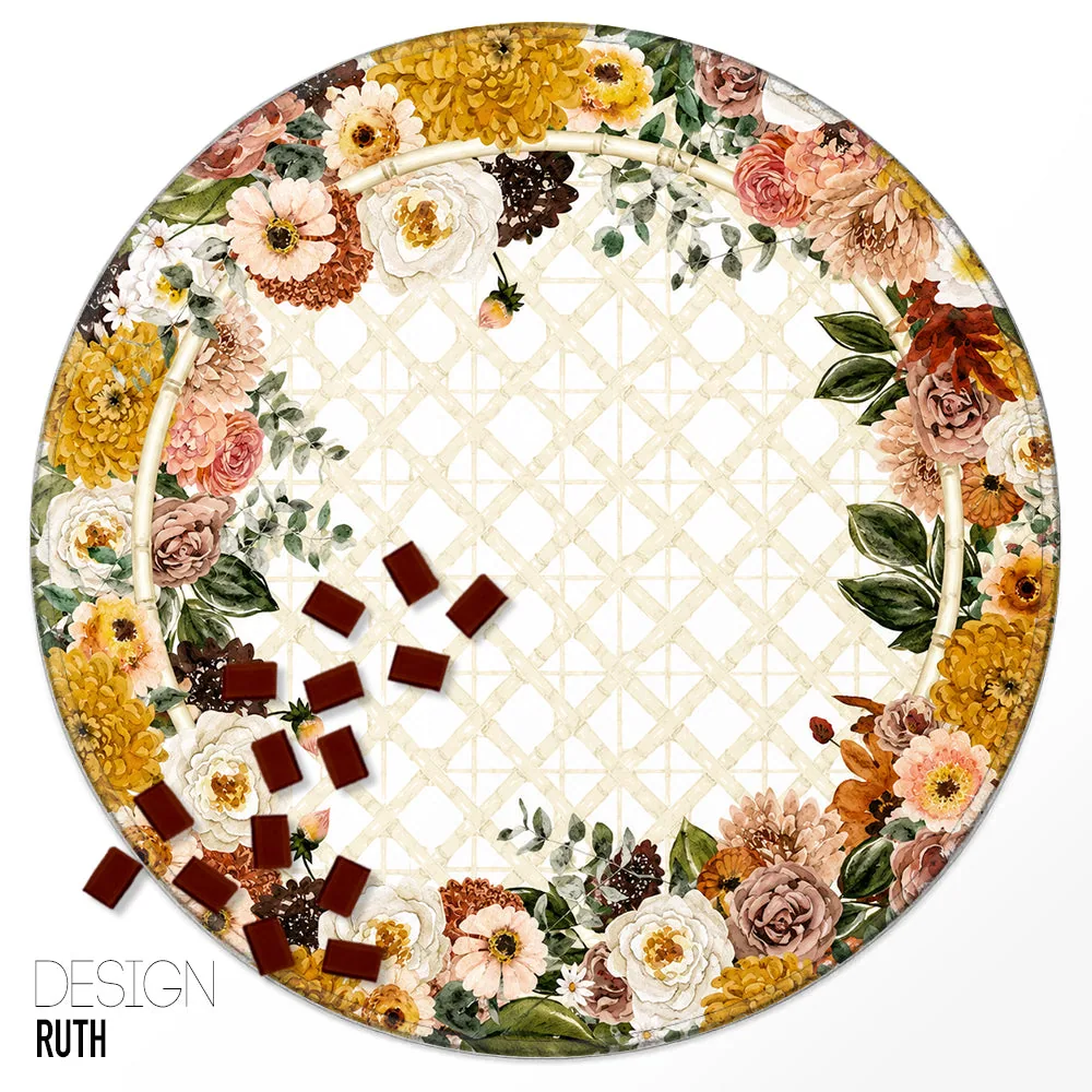 Custom Round Mahjong Mat - Ruth