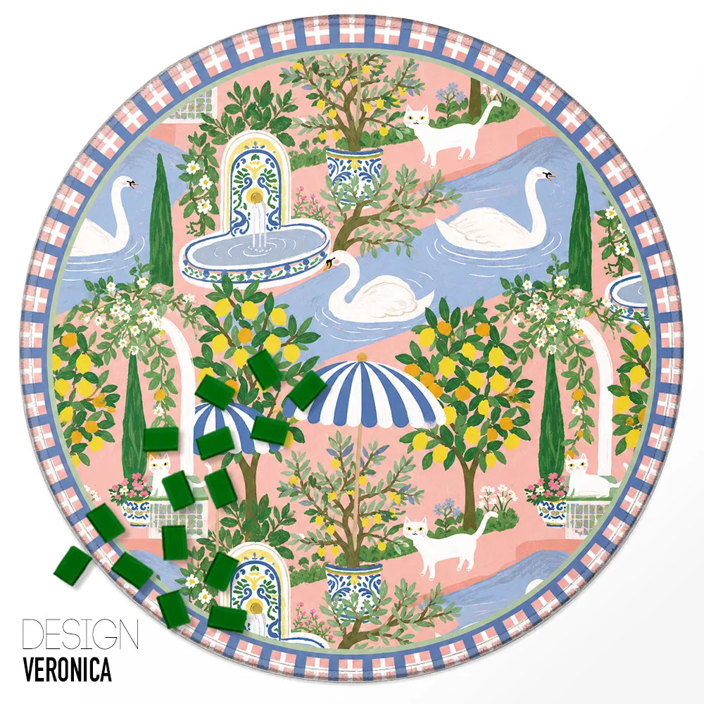 Custom Round Mahjong Mat - Veronica