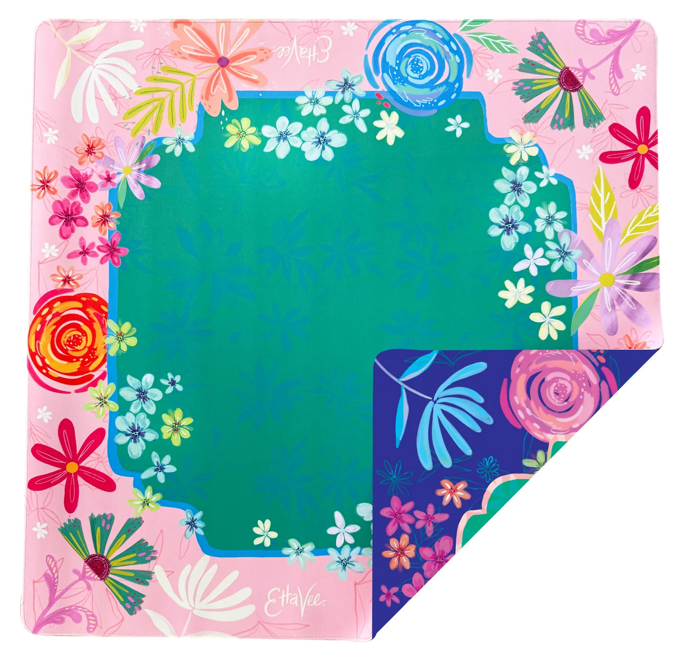 EttaVee "Happy Fleurs" Double-Sided Mahjong Mat