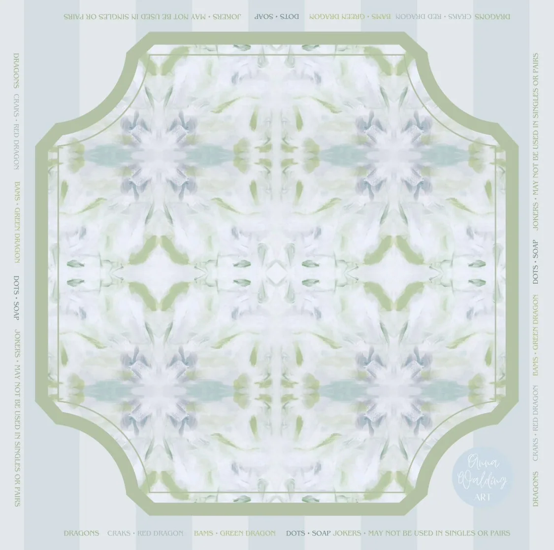 Blue Hydrangea Mahjong Mat