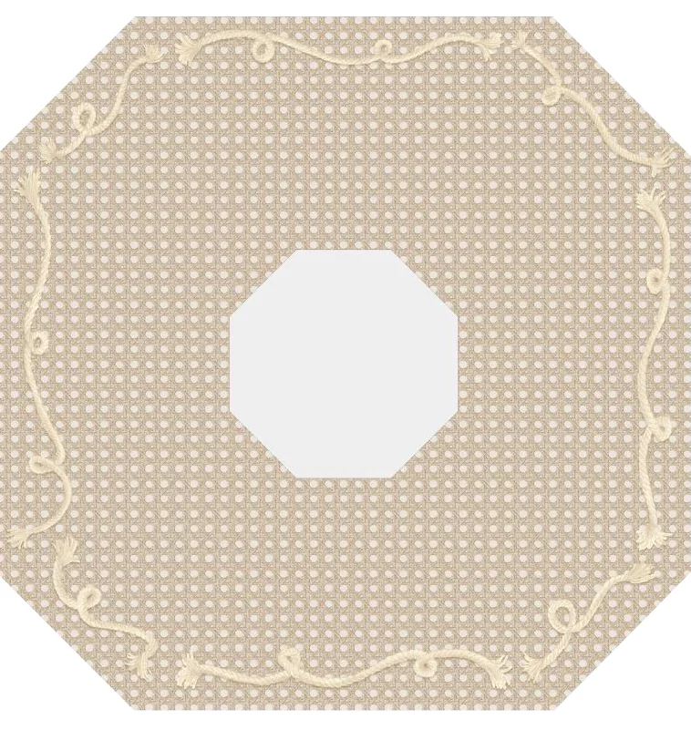 Cannage Blonde Mahjong Gaming Mat (Center Cutout)