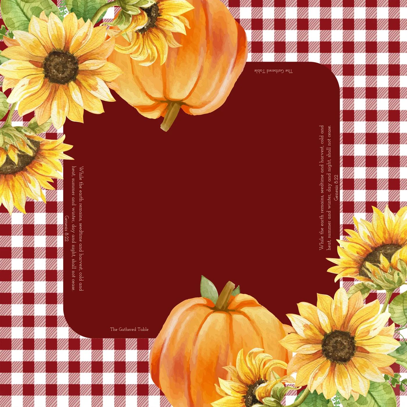 Sunflower Pumpkin Mahjong Mat